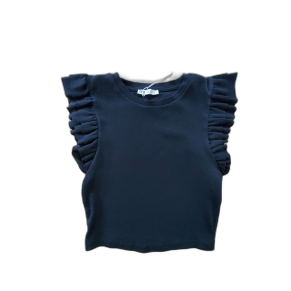 Zara Women's S Ruffle Sleeveless Crop Top EUC